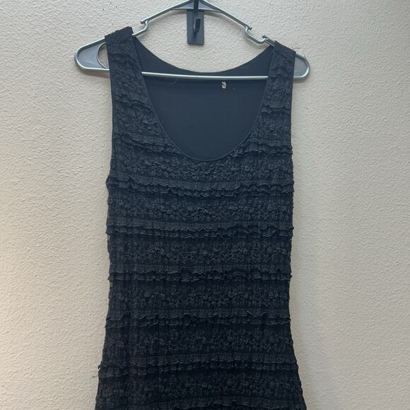 Y2K 90s Vintage Black Lace Whimsigoth Maxi Dress Bodycon Witchy Fairy Floral S-M - Picture 2 of 7